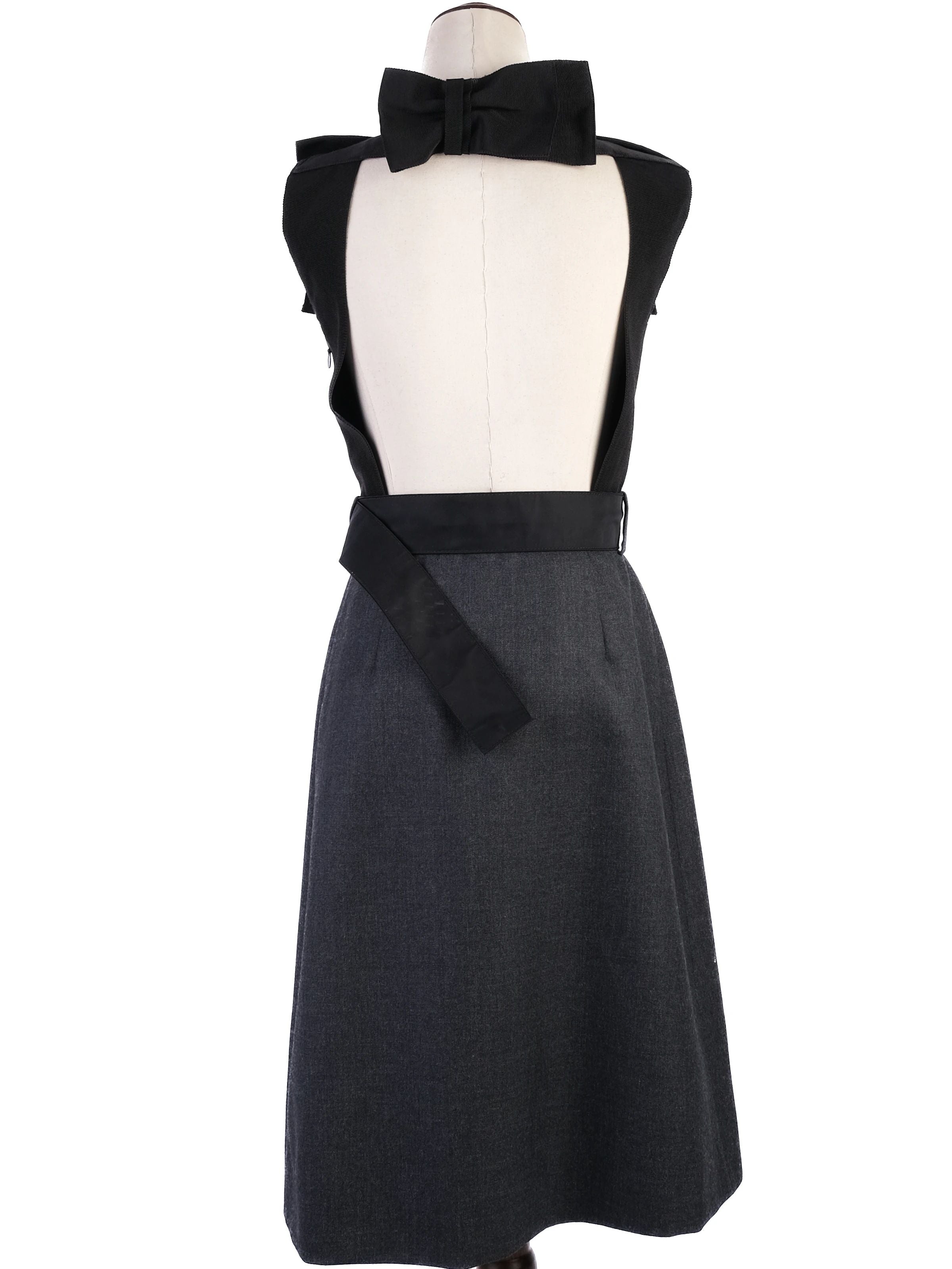 Excellent Prada Black Wool Sleeveless Dress Size S