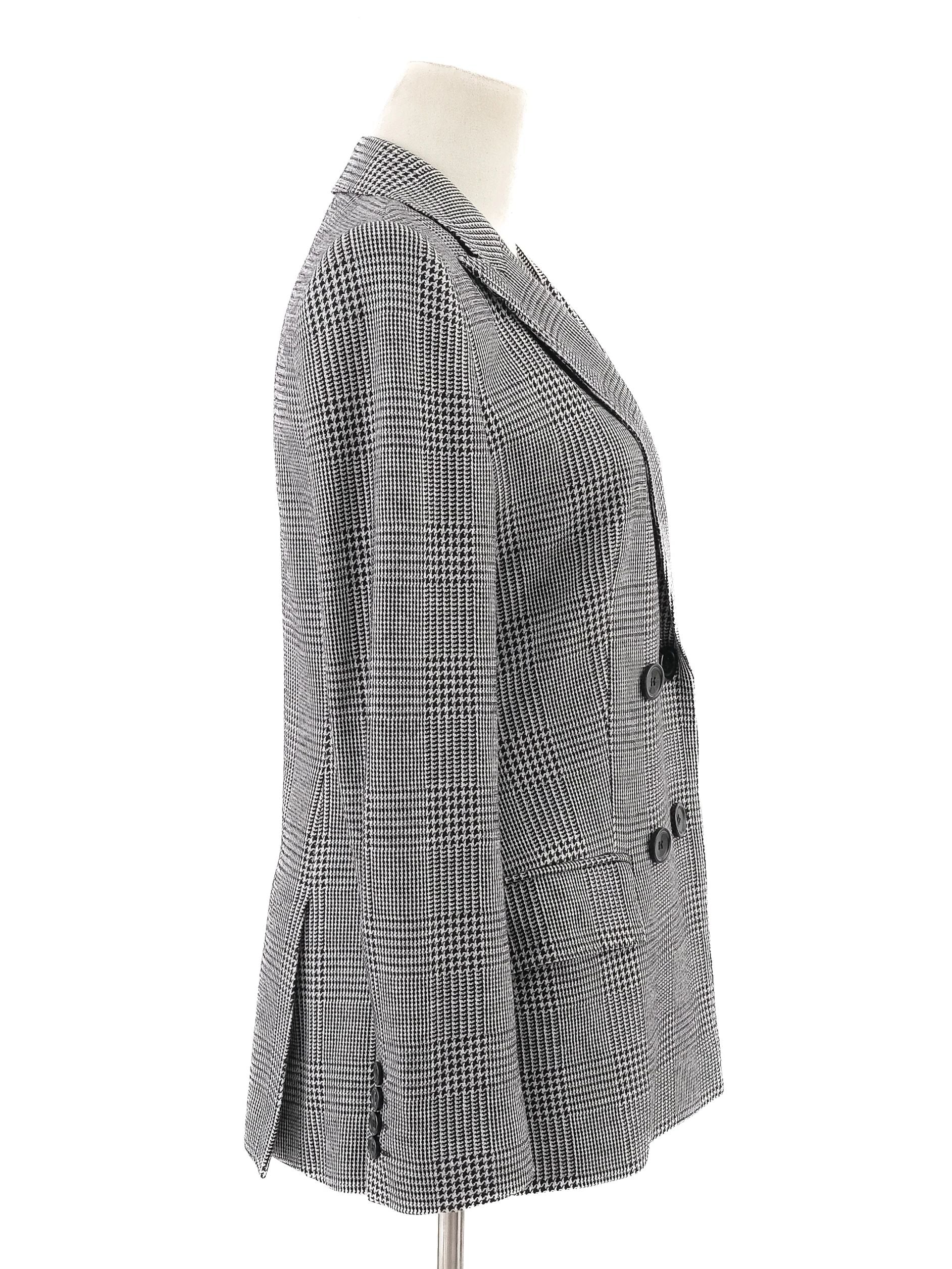 Excellent Max Mara Gray Wool Double-Breasted Blazer Size S