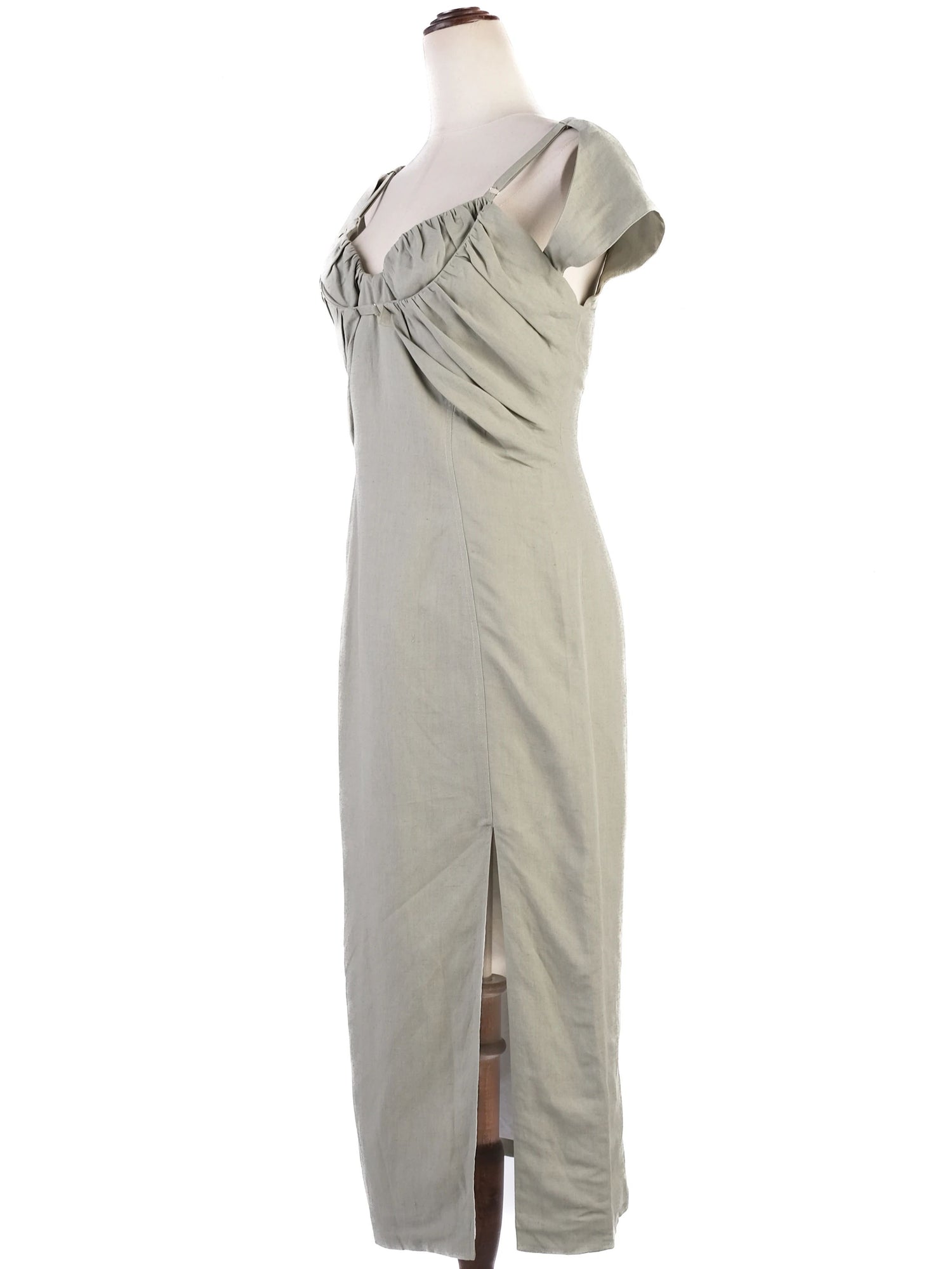 Excellent Jacquemus Green Off-Shoulder Dress Size M Viscose