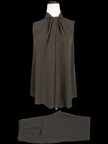 Excellent Max Mara Green Sleeveless Blouse High Neck Size N/A