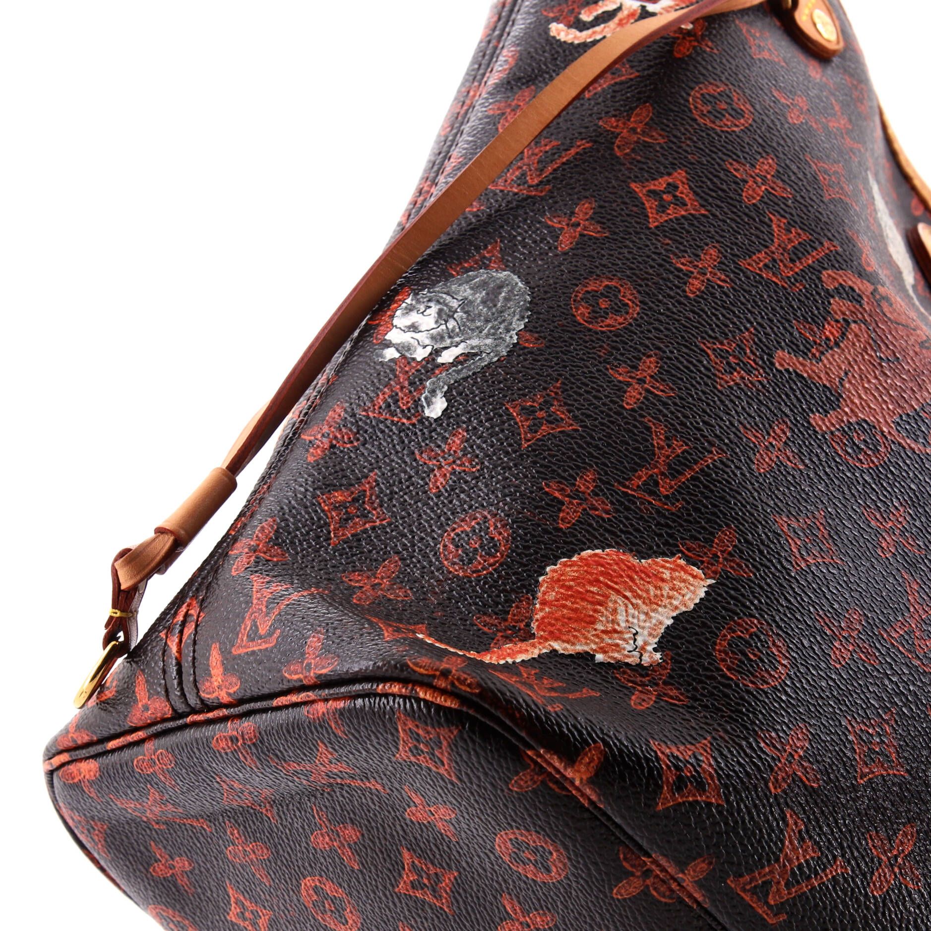 Louis Vuitton Neverfull Nm Tote Limited Edition Grace Coddington Catogram Canvas Mm