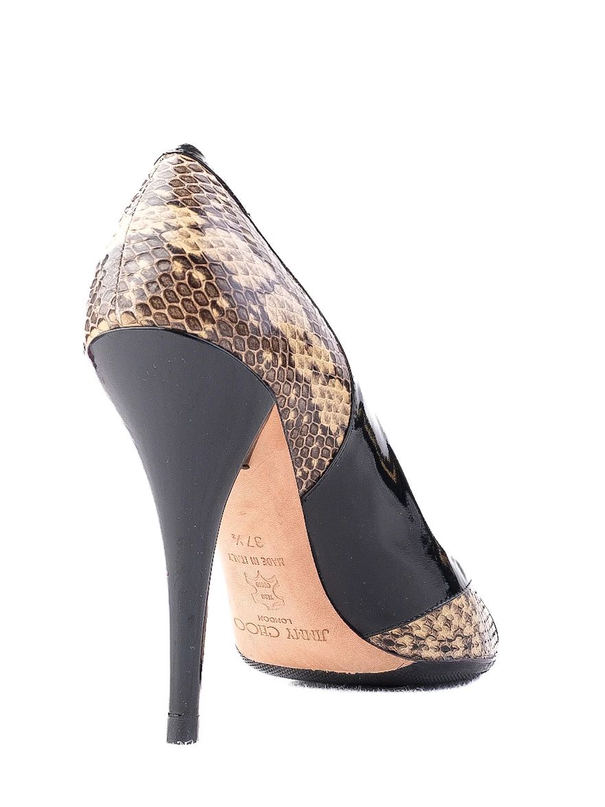 Excellent Jimmy Choo High-Heeled Shoes Leather Combined Stiletto
