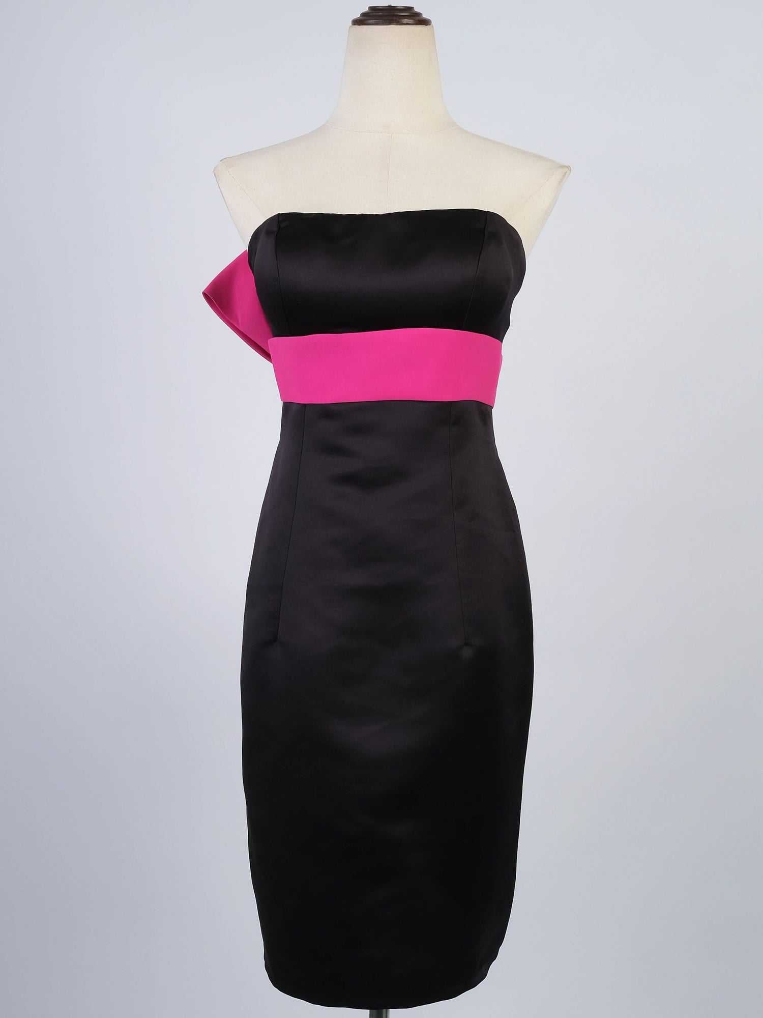 Jovani Black Strapless Dress with Pink Bow Size M Excellent Condition