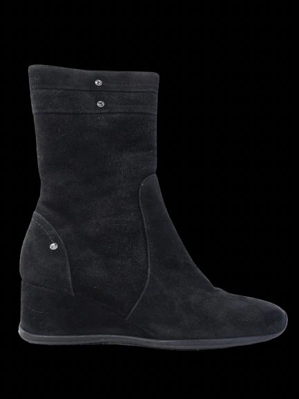 Perfect Giovanni Fabiani Black Genuine Suede Wedge Boots Size 37.5