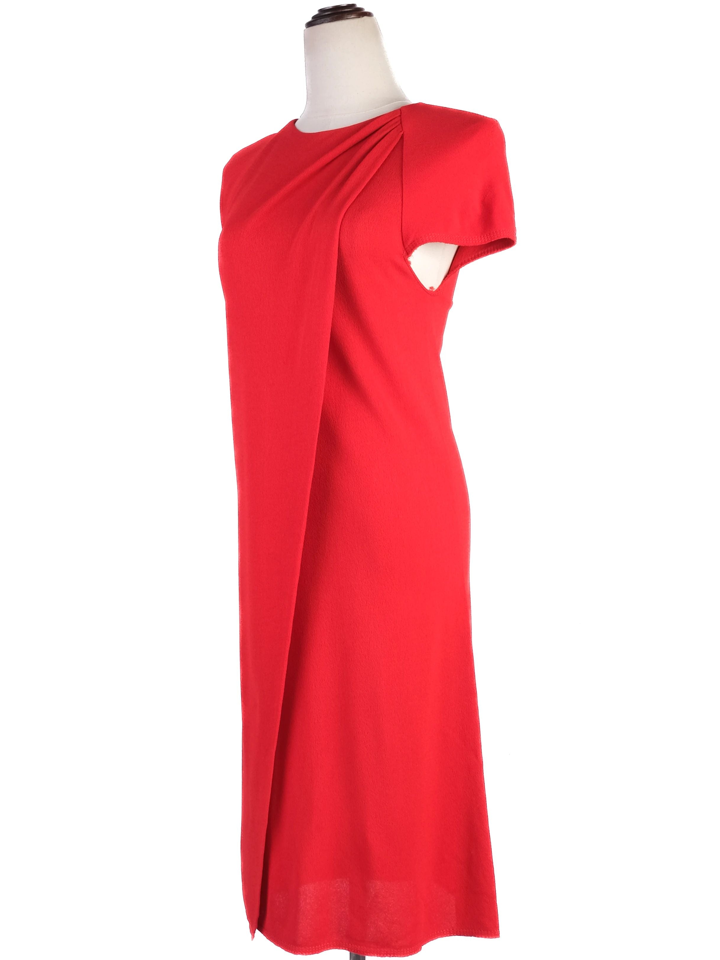Excellent Louis Vuitton Red Viscose Dress Size XS with Zip Closure