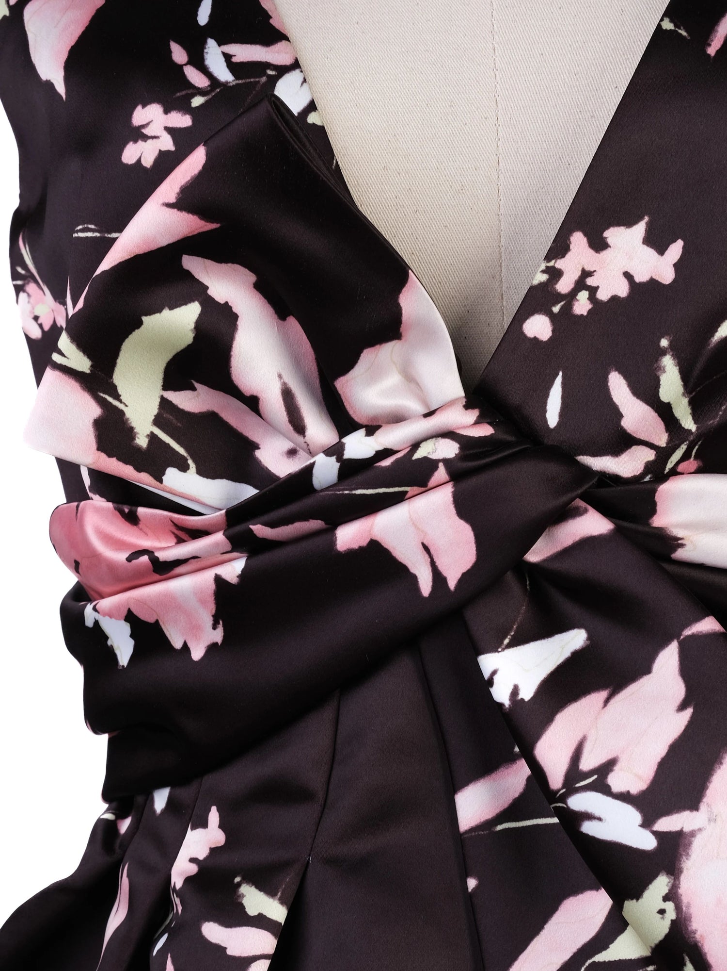 NEW MaxCo Floral Sleeveless Dress Black Pink Polyester Size M