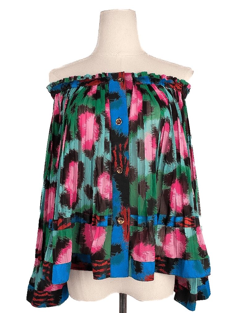 Excellent Kenzo & H&M Green Pleated Outfit Size M