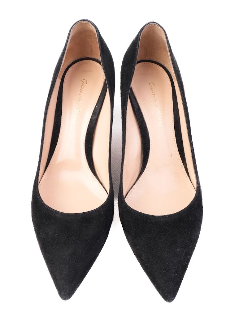 Excellent Gianvito Rossi Black Leather High Heels Size 39.5