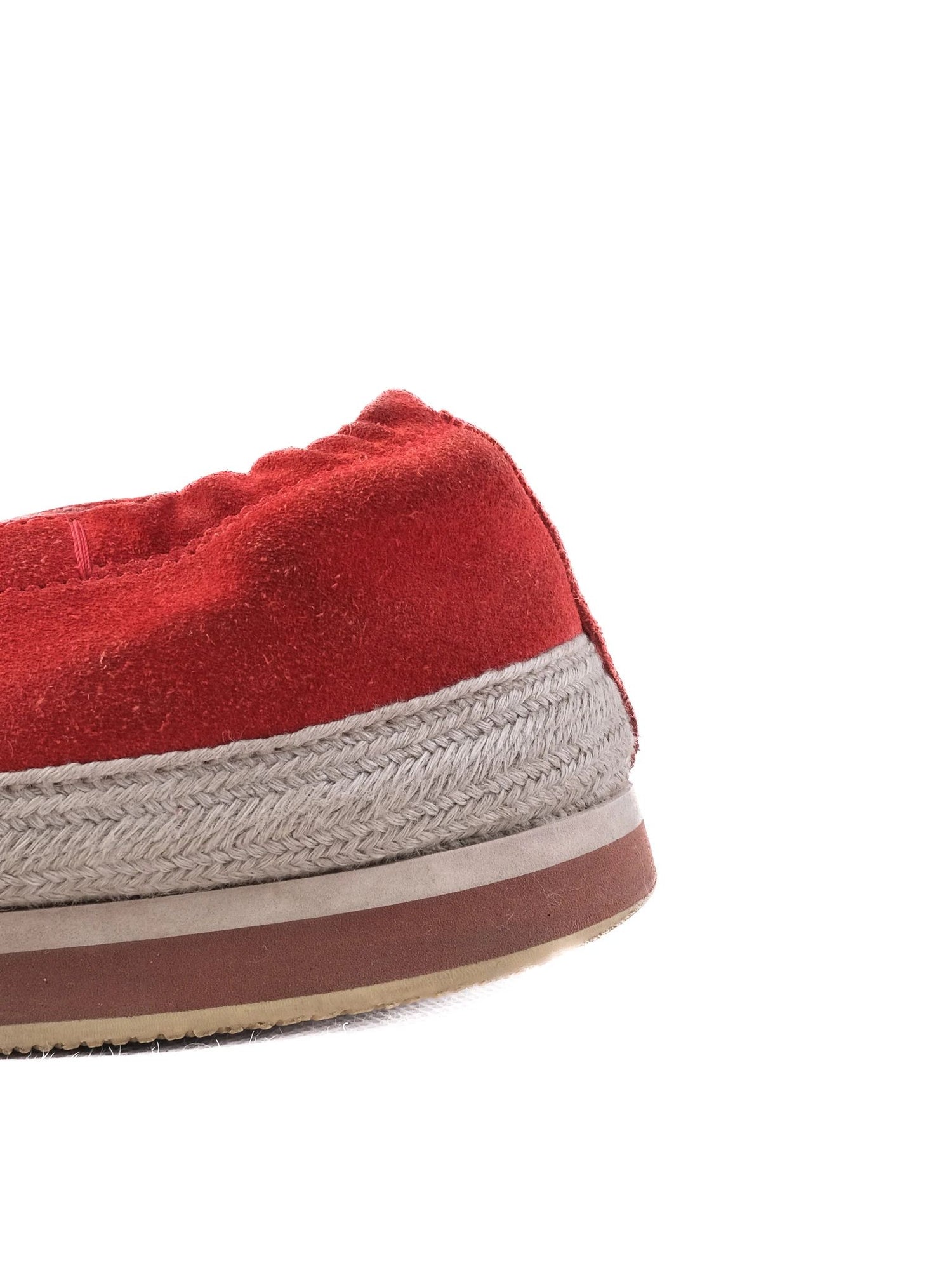Excellent Prada Red Suede Slip-On Shoes Size 42 for Men