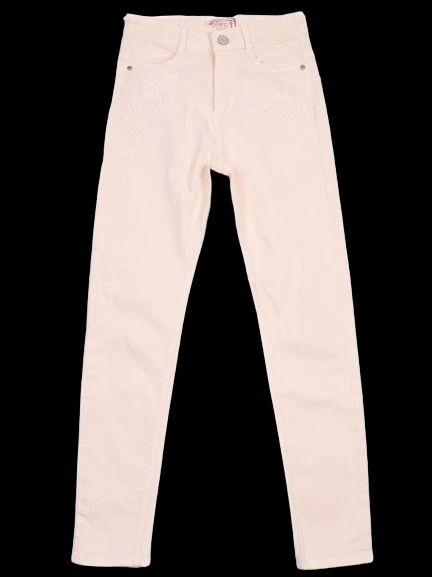 Excellent Bonpoint Pink Cotton Pants Size 10 for Kids with Embroidery