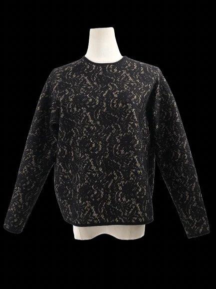 NEW N21 Black Wool Sweater Size M with Abstract Pattern