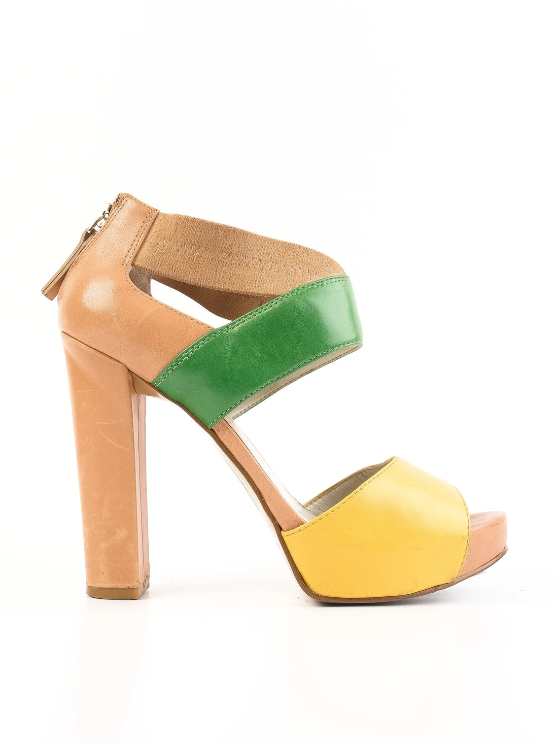 Excellent Nine West Multicolored High-Heeled Sandals Size 36.5