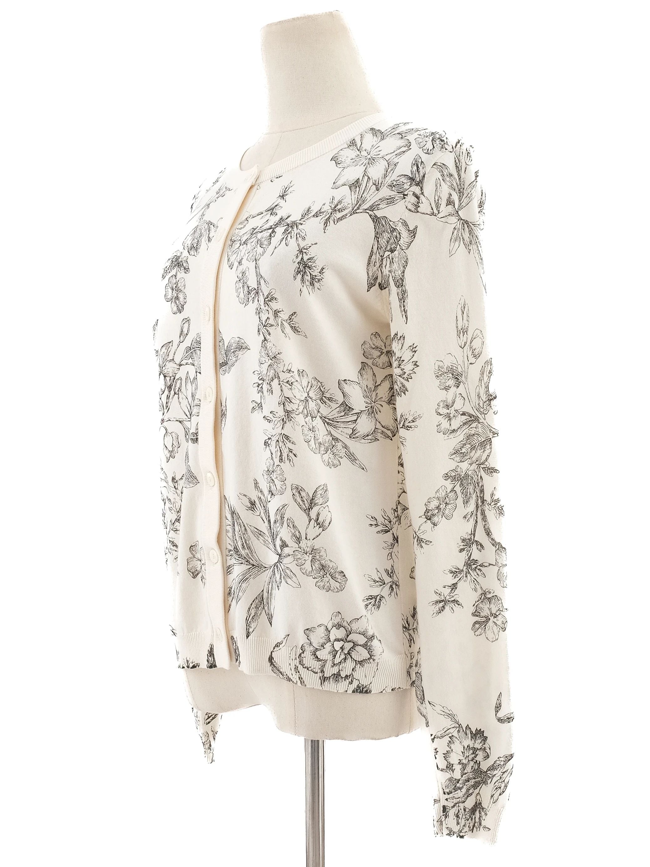 Excellent TWINSET White Floral Pattern Cardigan Size XS
