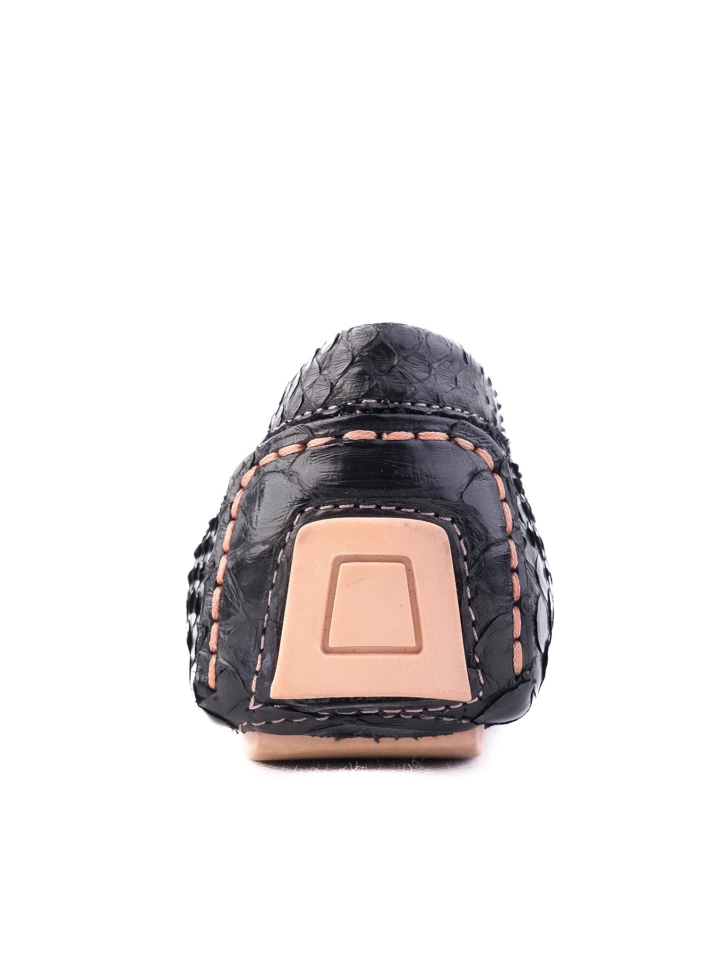 Excellent Easy by Loriblu Black Leather Loafers Size 37