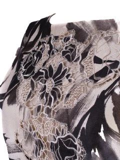 Excellent Blumarine White Silk Dress Size S with Floral Pattern
