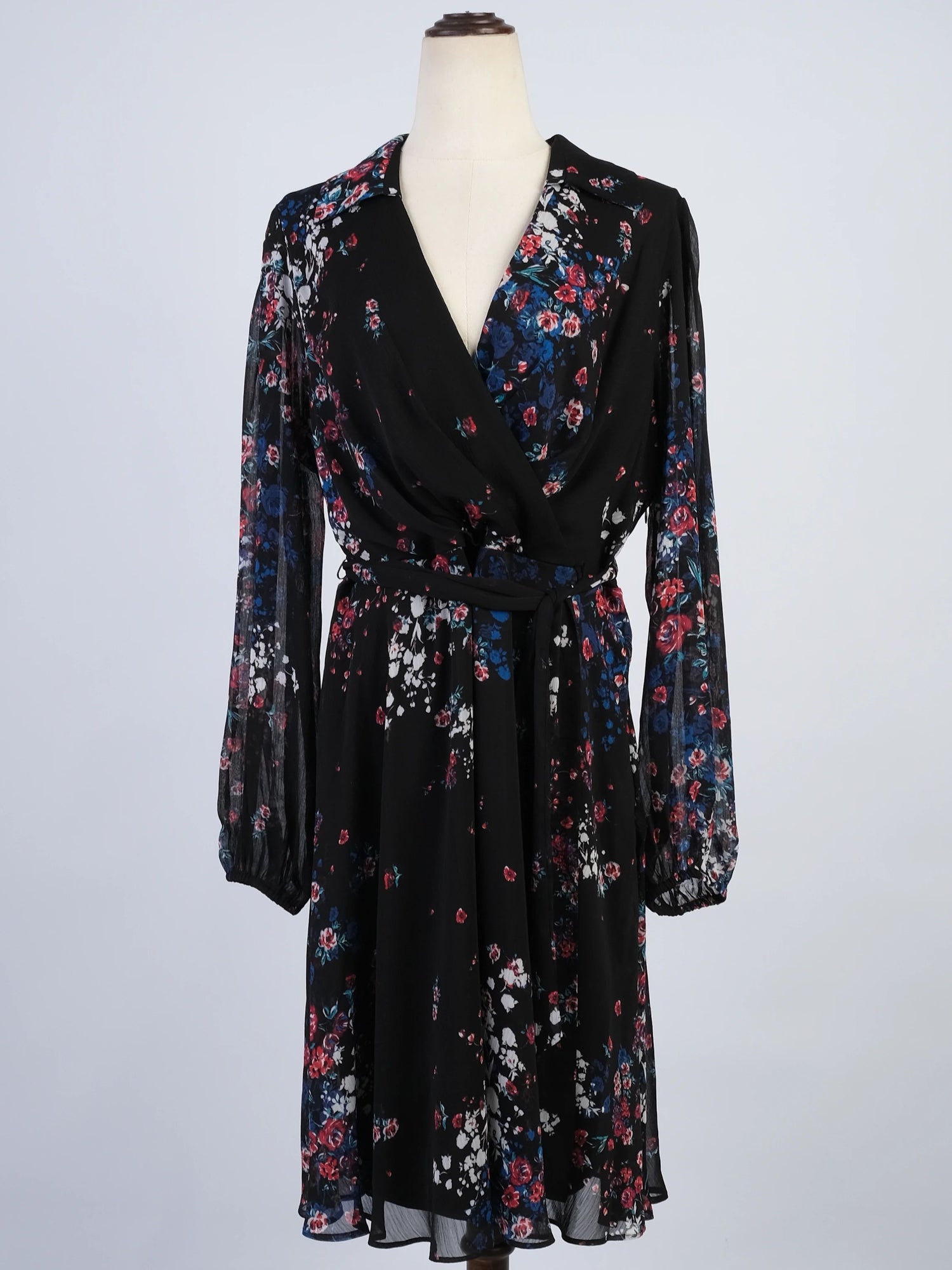 NEW DKNY Black Floral Print Dress Size N/A
