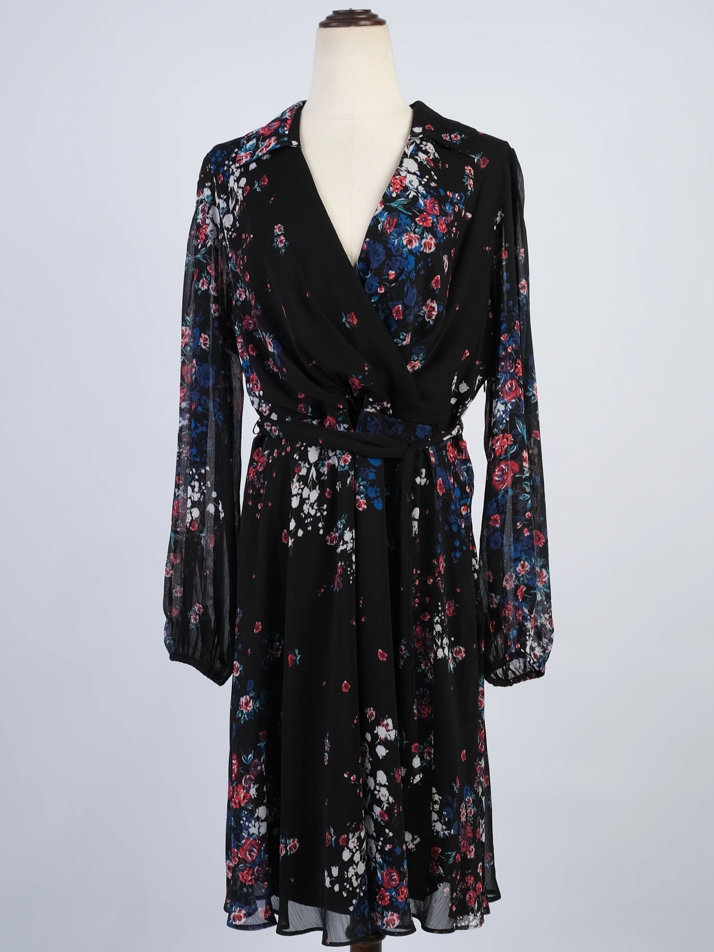 NEW DKNY Black Floral Print Dress Size N/A