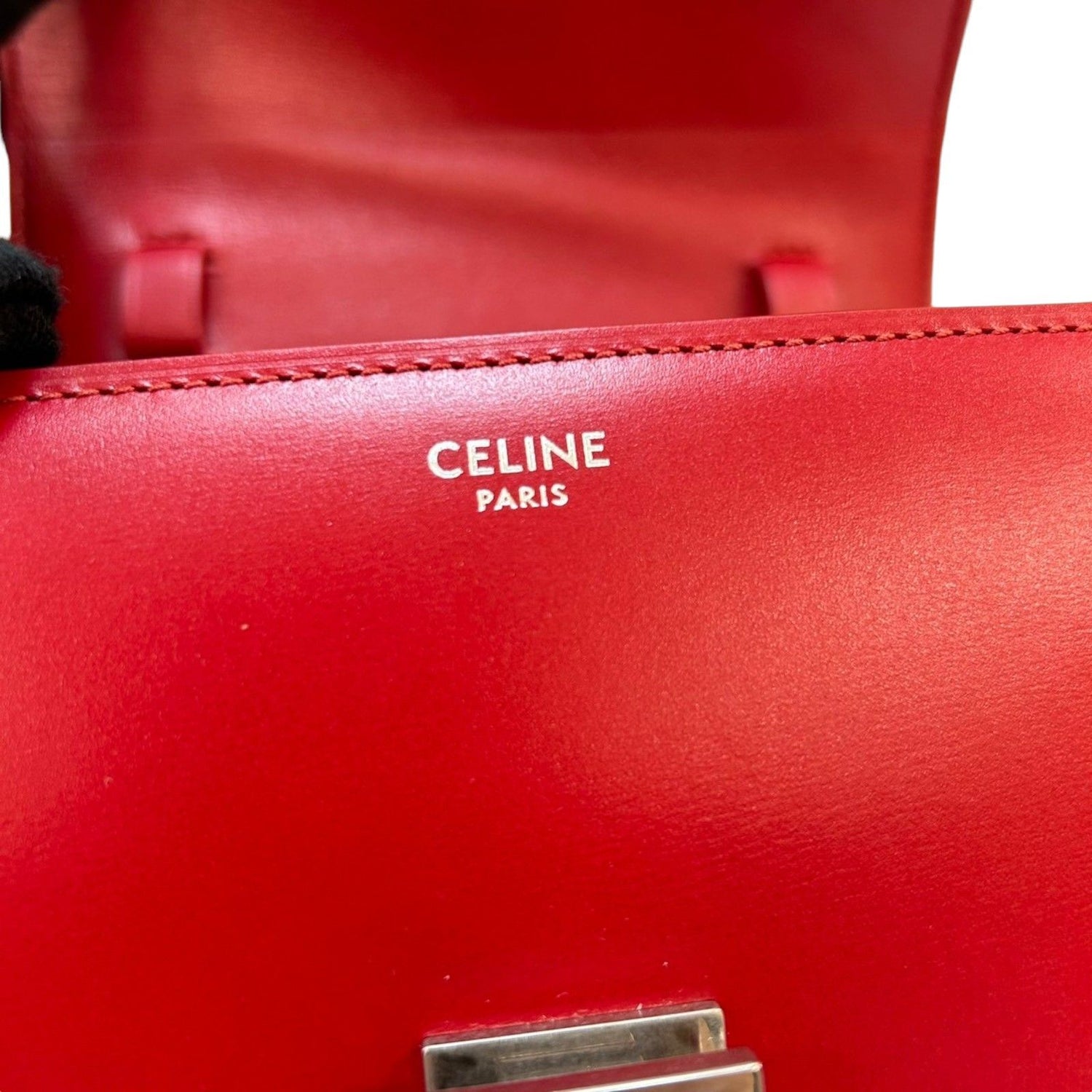 Celine Small Classic Shoulder Bag Red Box Calfskin