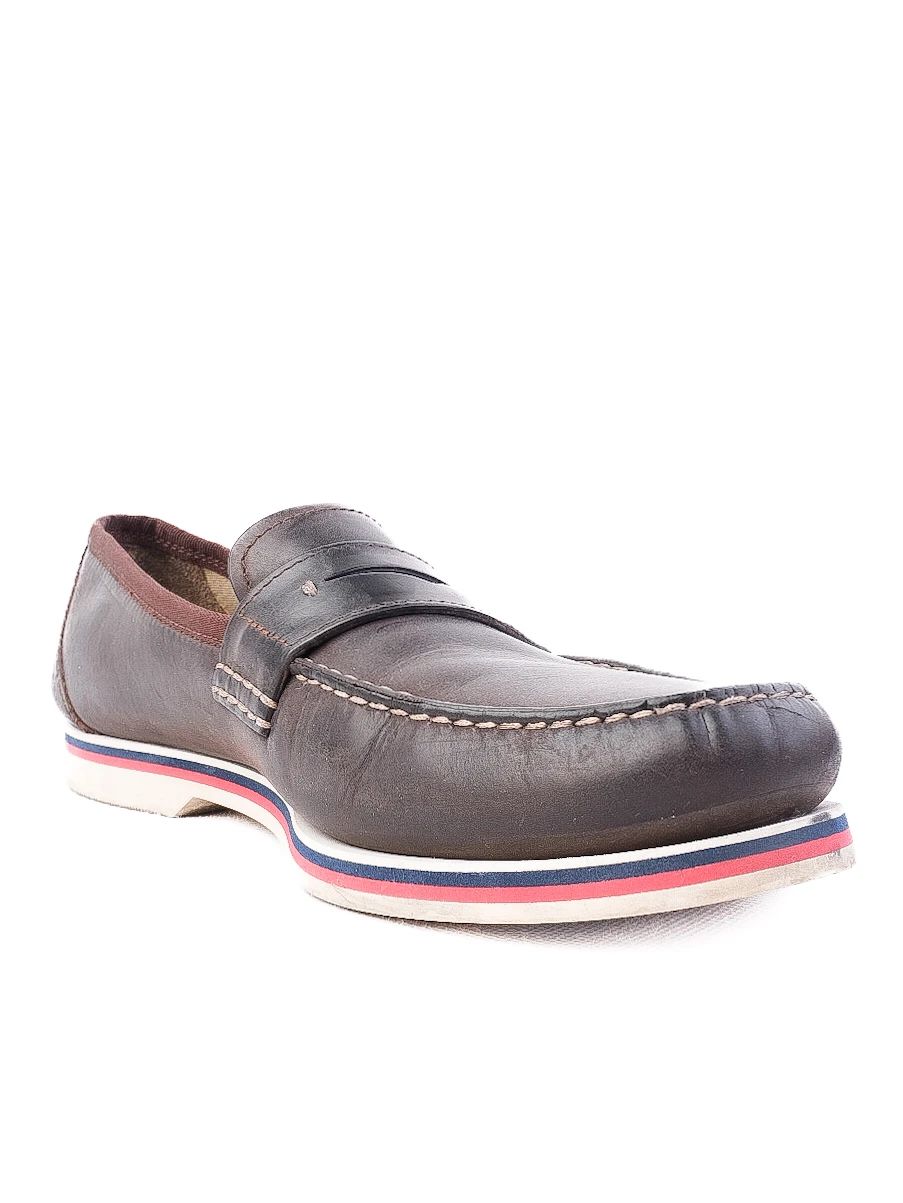 Excellent Moncler Orange Leather Loafers Size 43 with Striped Sole