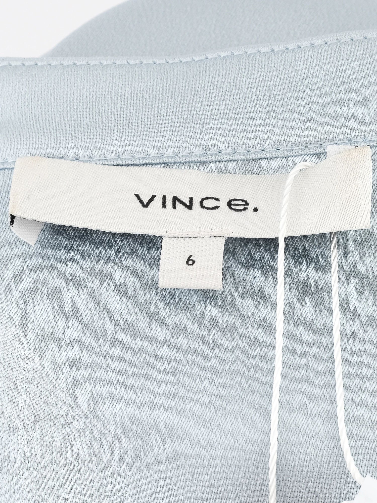 Excellent Vince Blue Silk Long Sleeve Blouse with Pocket