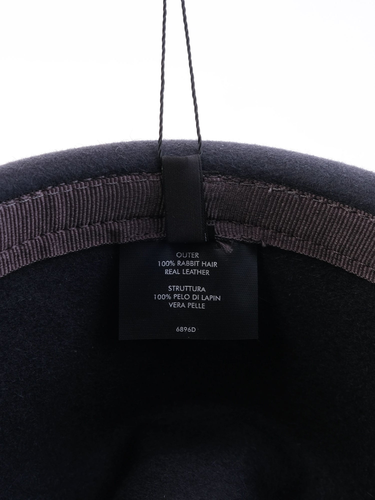 Excellent Gucci Black Wool Fedora Hat with Leather Band, Size M