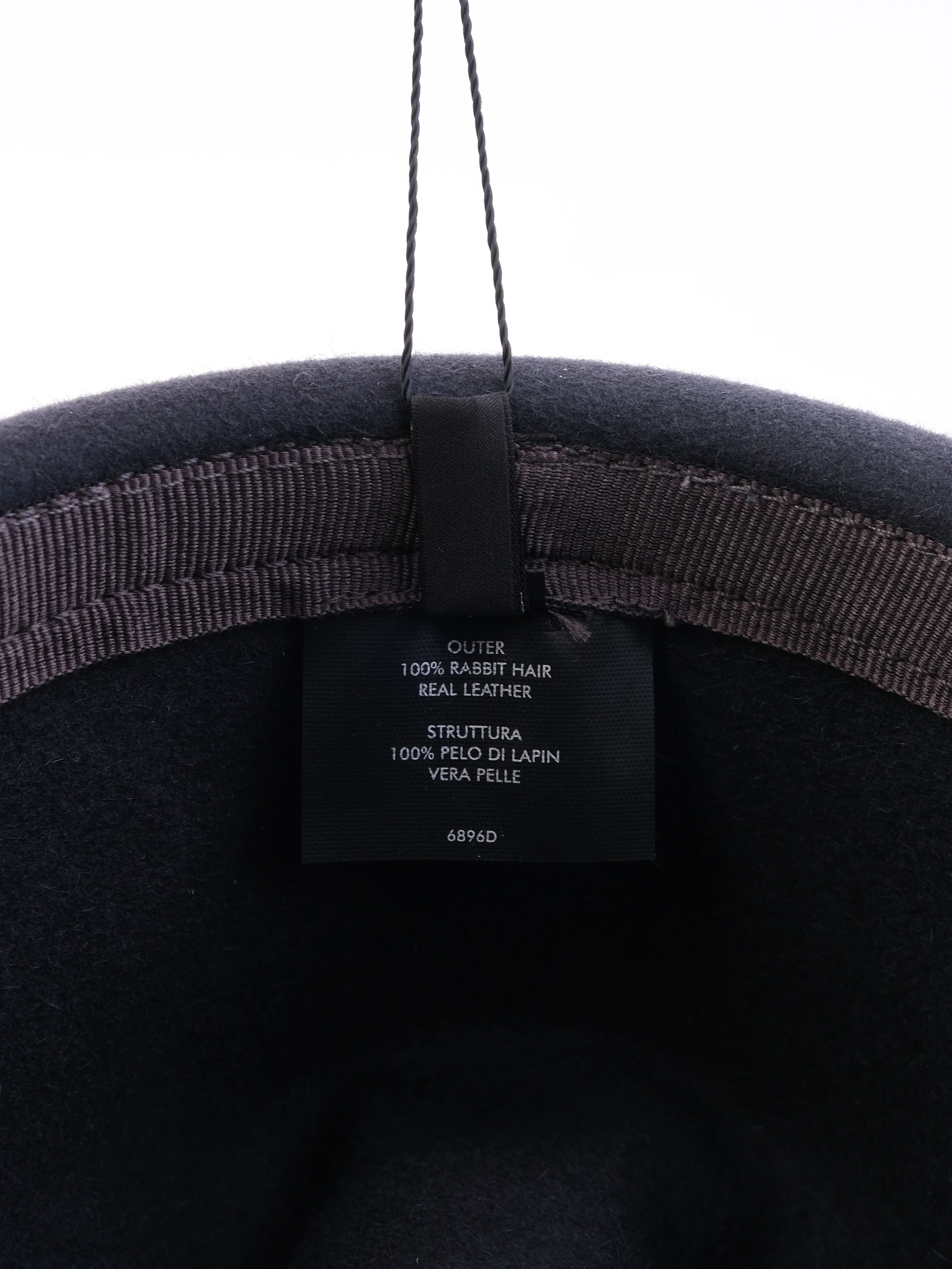 Excellent Gucci Black Wool Fedora Hat with Leather Band, Size M