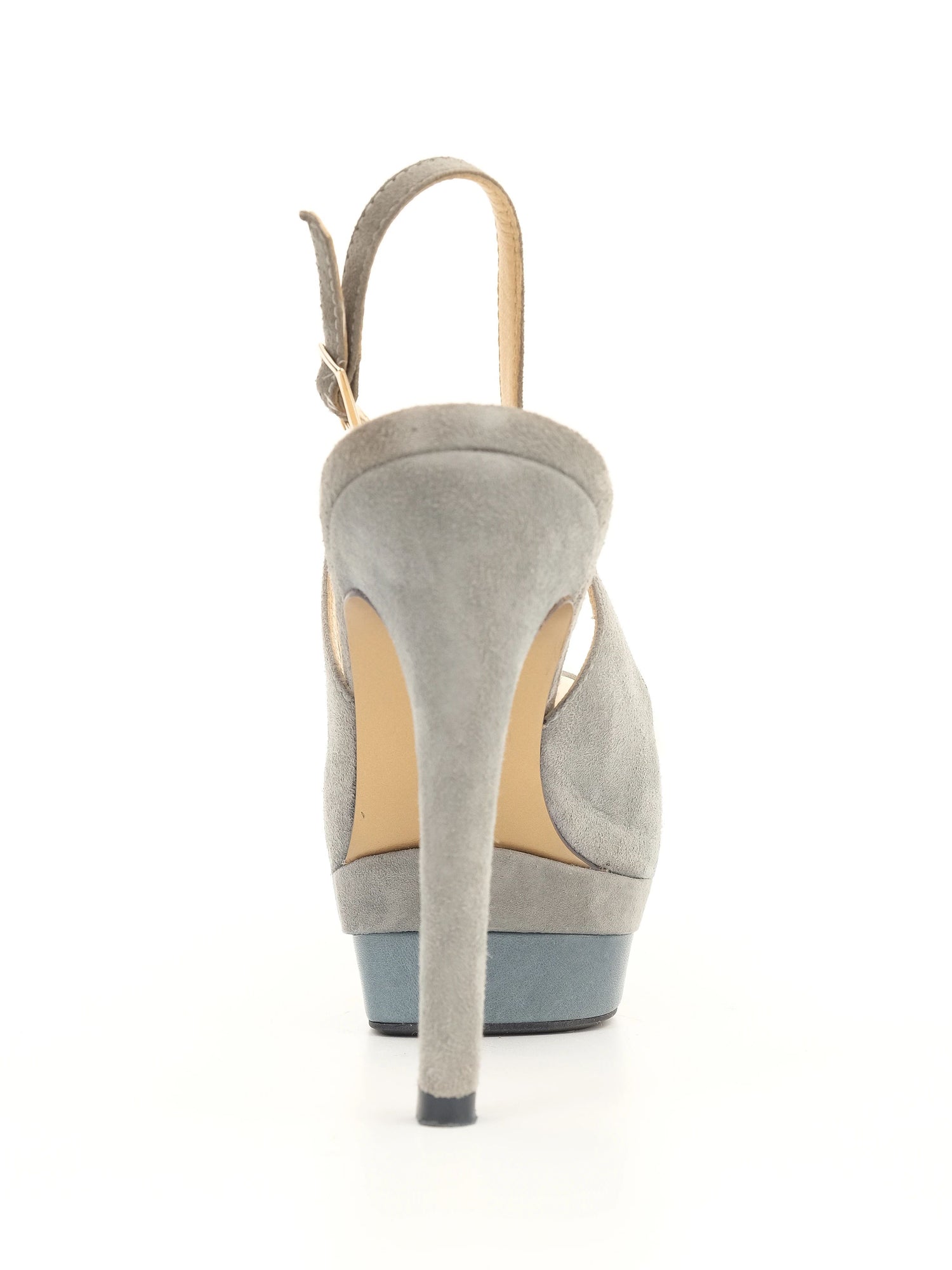 Excellent Giorgio Fabiani Blue Leather High-Heeled Shoes Size 37