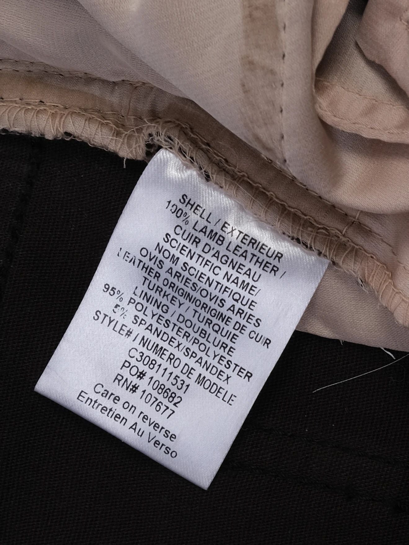 NEW Alice+Olivia Black Leather Pants with Beadwork Size M