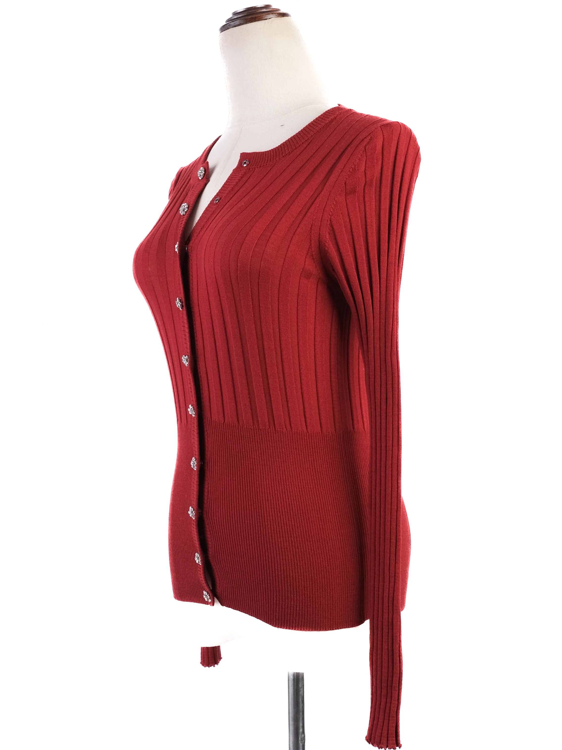 Excellent Dolce Gabbana Red Wool Cardigan Size L Women
