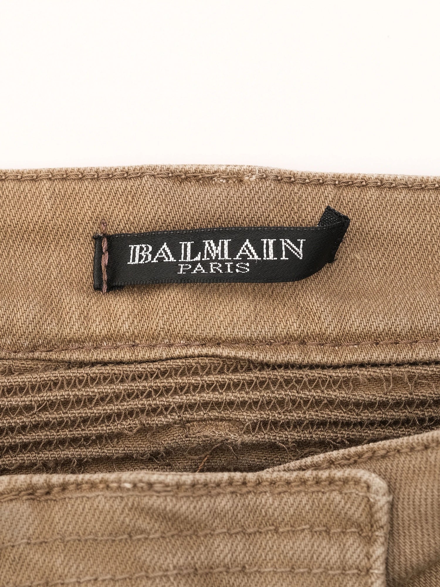 Balmain Green Pants with Zipper Details Size M Excellent Condition