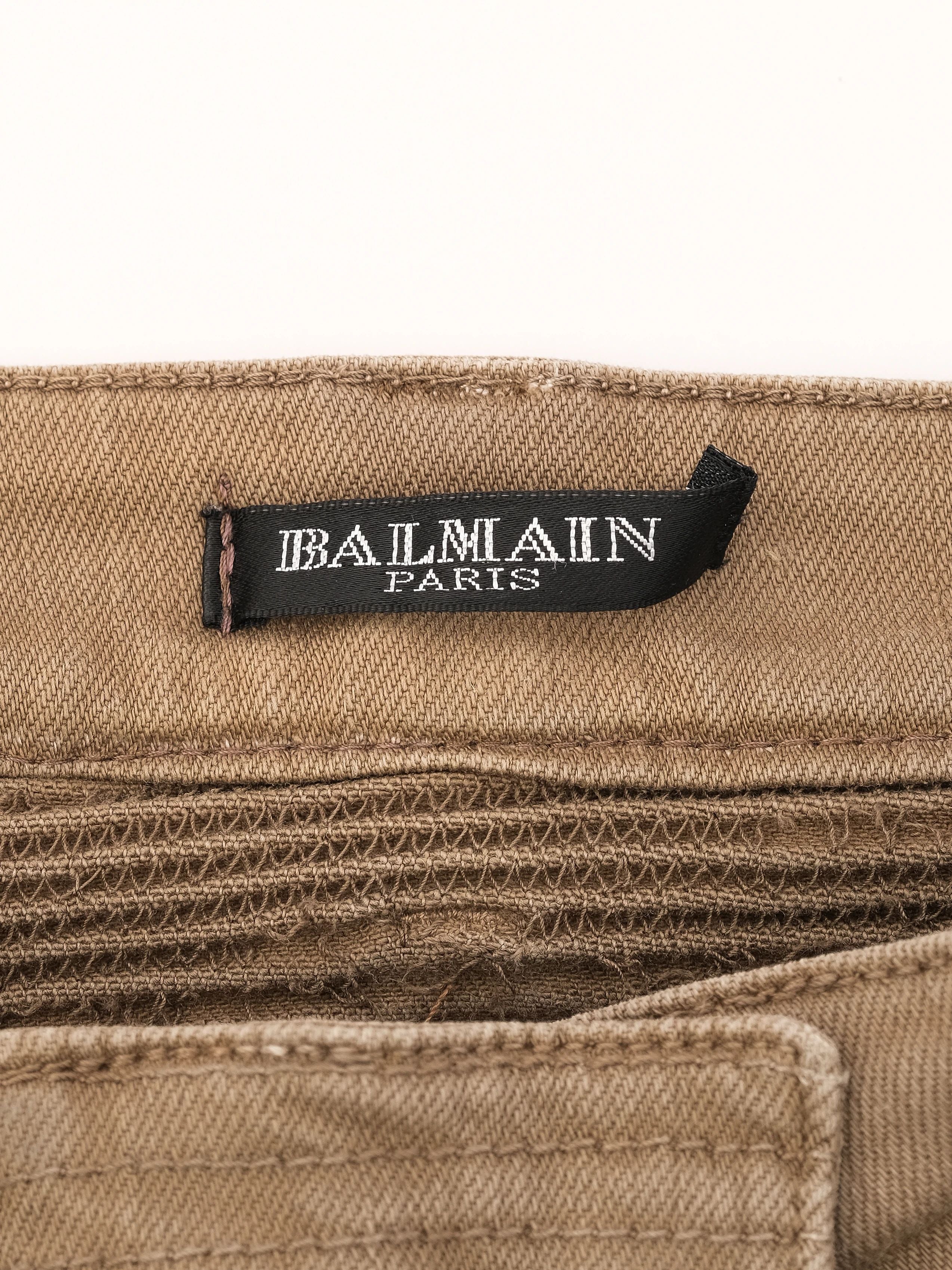 Balmain Green Pants with Zipper Details Size M Excellent Condition