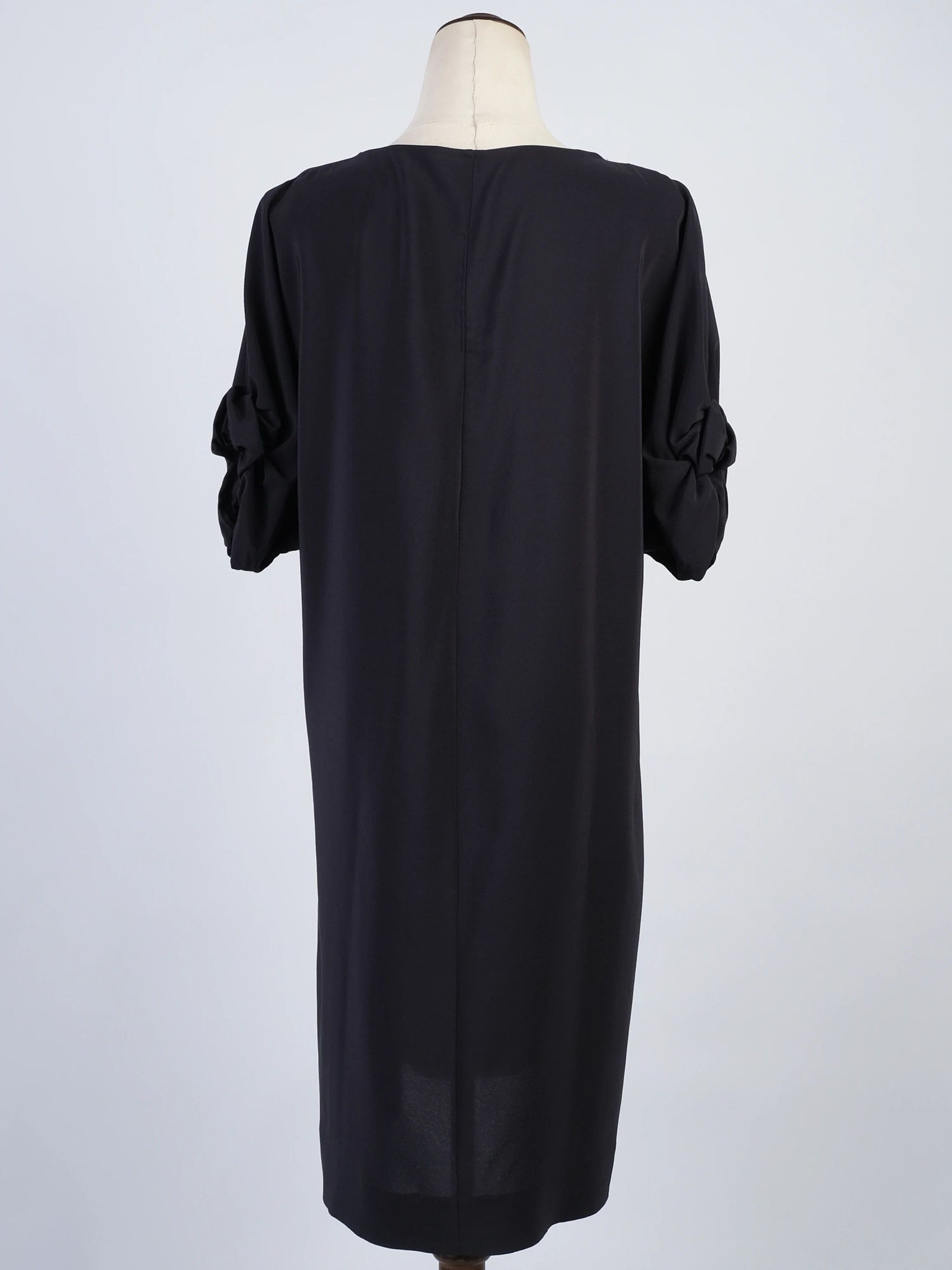 Excellent Cos Blue Silk Dress Size L with Gathered Sleeves