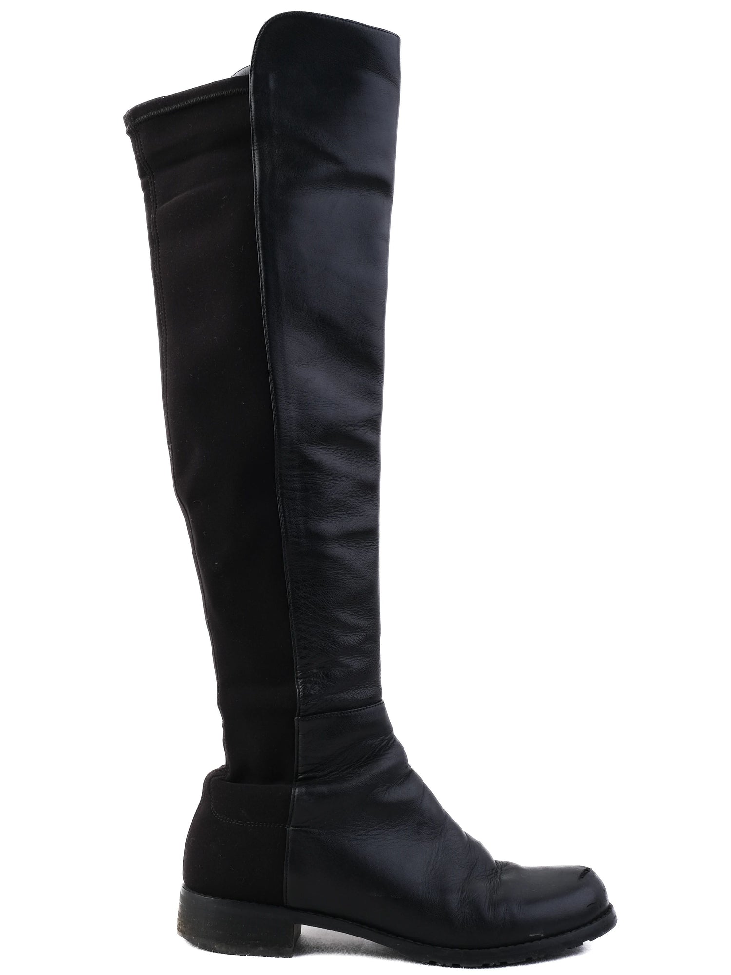 Excellent Stuart Weitzman Black Leather Knee-High Boots Size 37