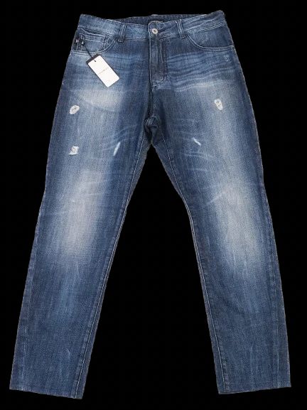 Brunello Cucinelli Blue Distressed Jeans Size 12 Cotton Natural