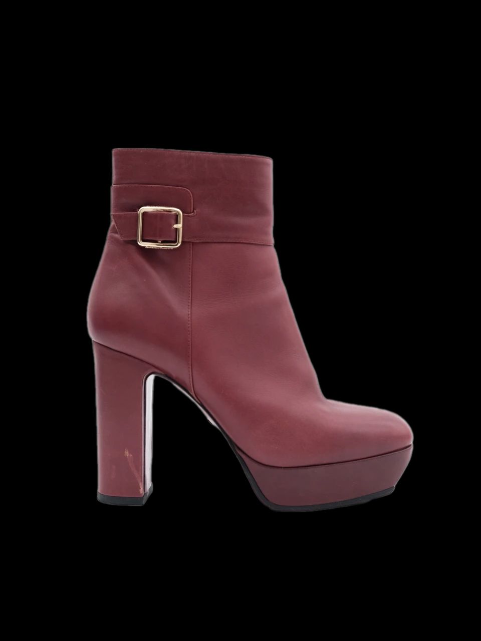 Good Giorgio Fabiani Red Leather High-Heeled Ankle Boots