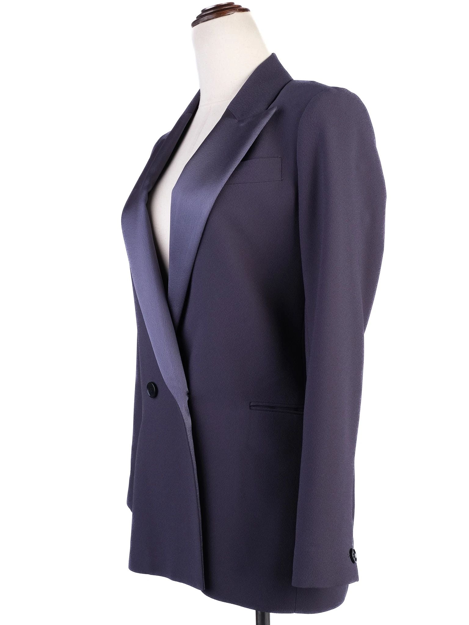 Excellent Reiss Gray Polyester Blazer Double-Breasted Size XXS