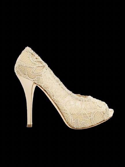 Excellent Dolce Gabbana Gray Lace High-Heeled Shoes Size 38