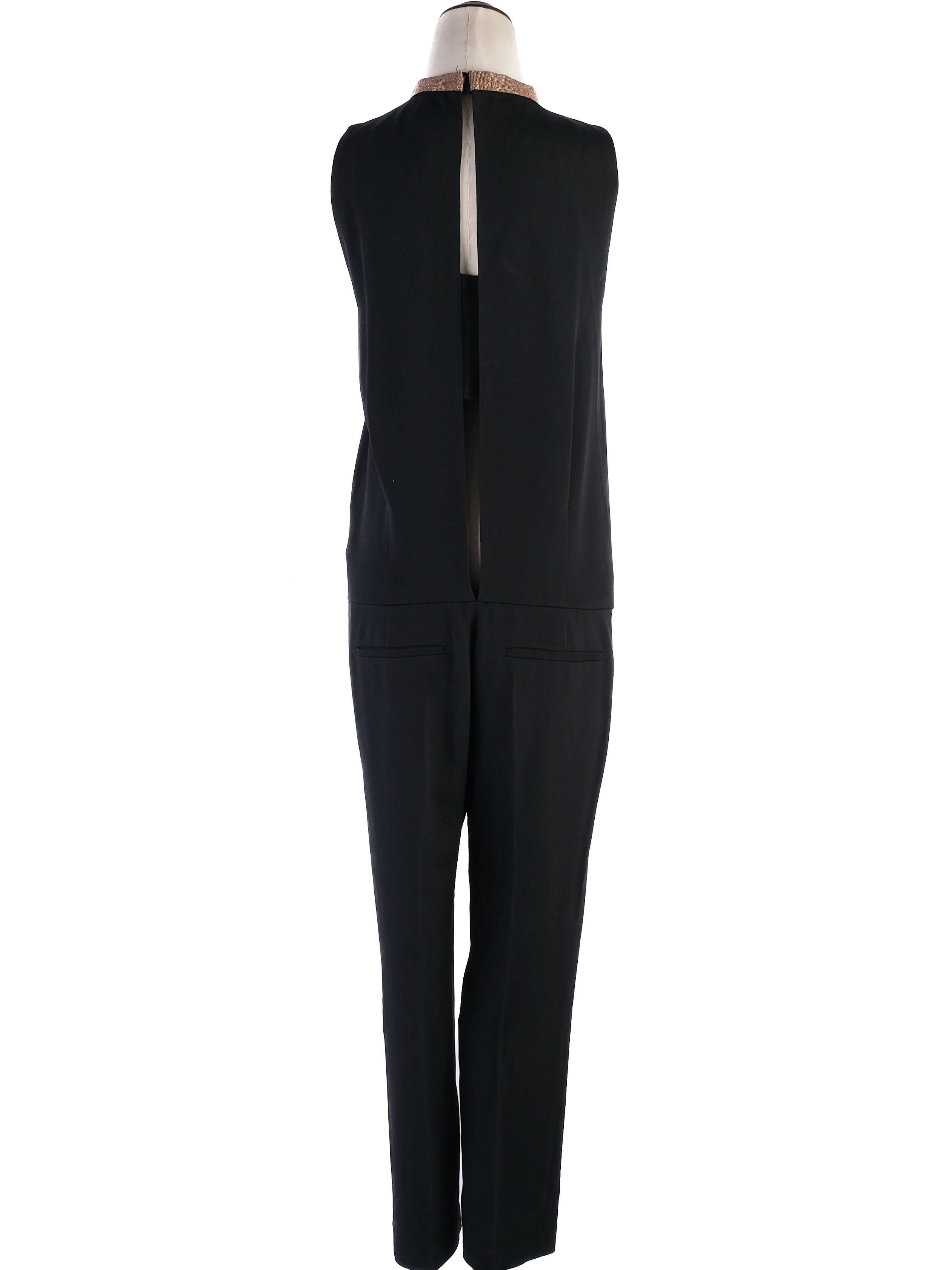 Excellent Brunello Cucinelli Black Silk Jumpsuit Size S
