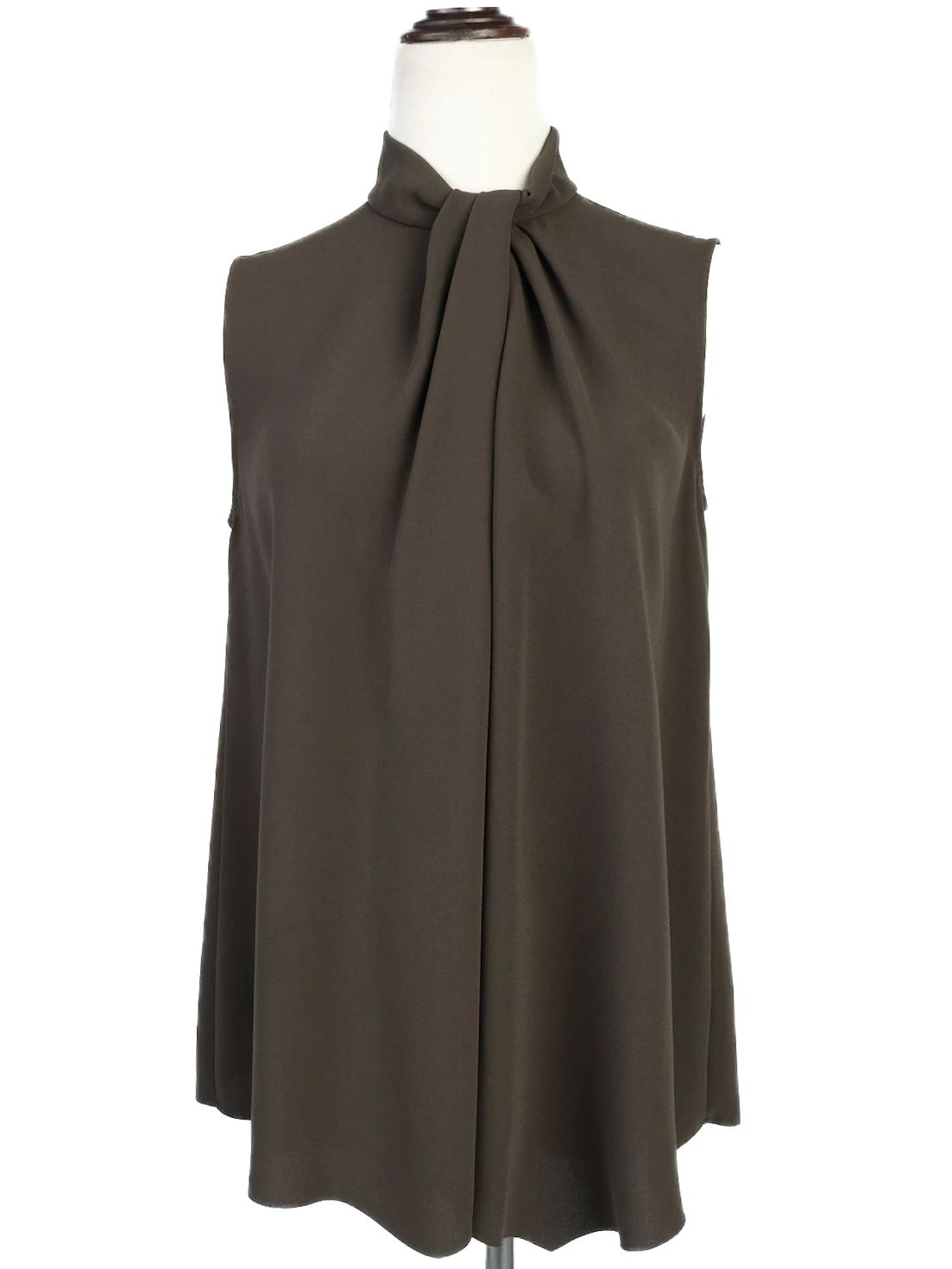 Excellent Max Mara Green Sleeveless Blouse High Neck Size N/A