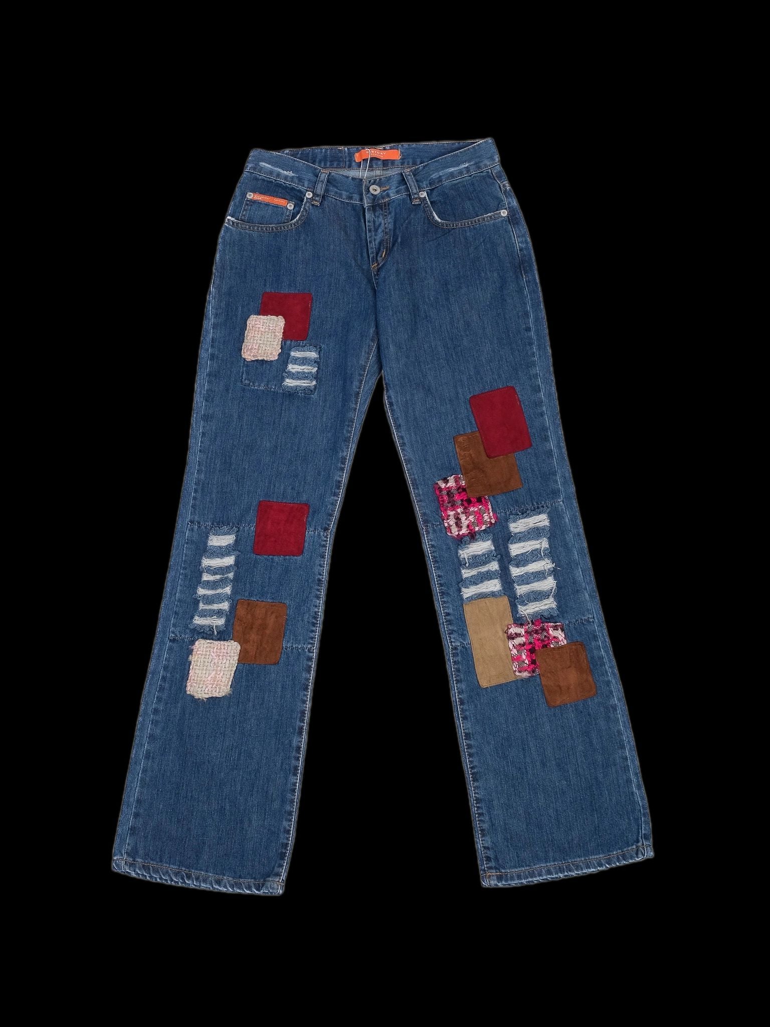 Excellent Iceberg Blue Denim Jeans with Patchwork Design WomenÕs Size