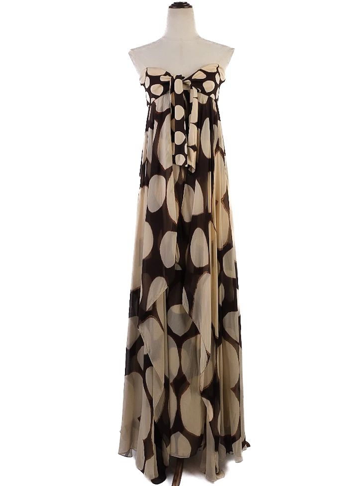 Excellent Diane von Furstenberg Strapless Polka Dot Dress Size S