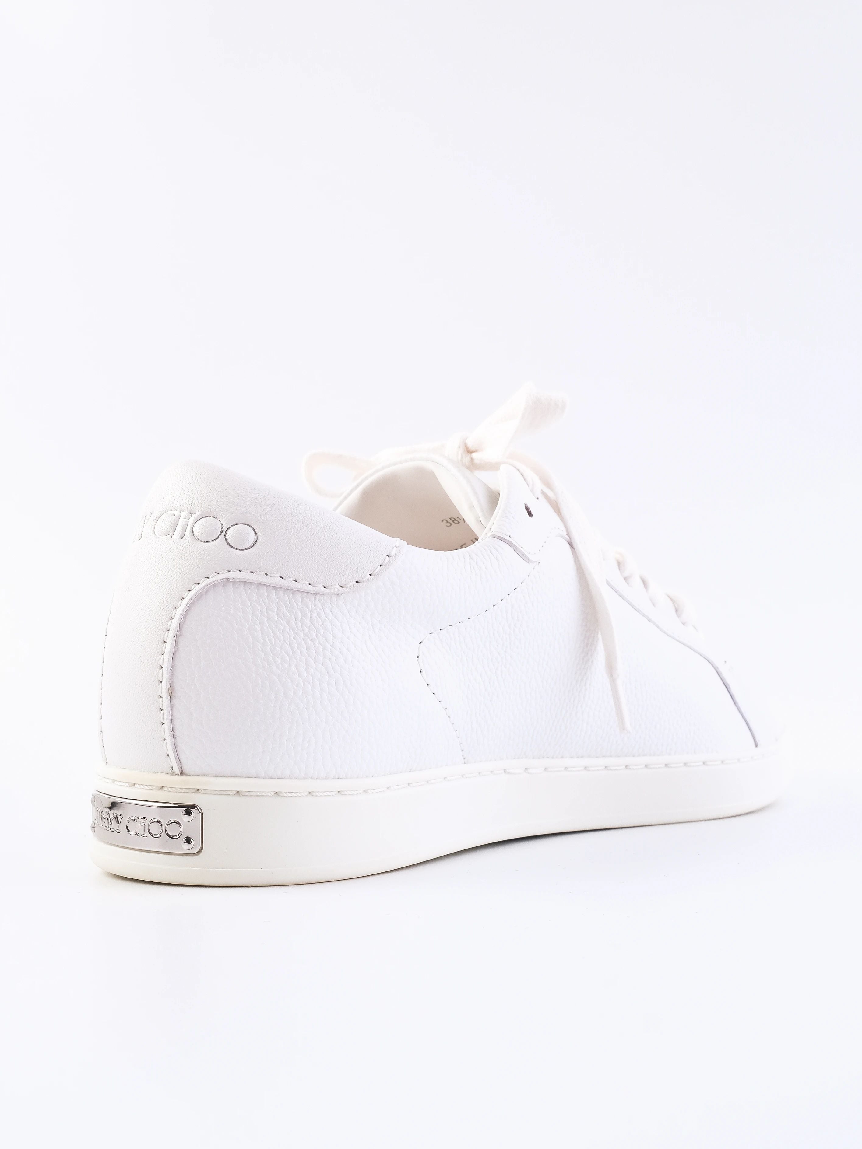 NEW Jimmy Choo White Leather Sneakers Size 38.5 Women
