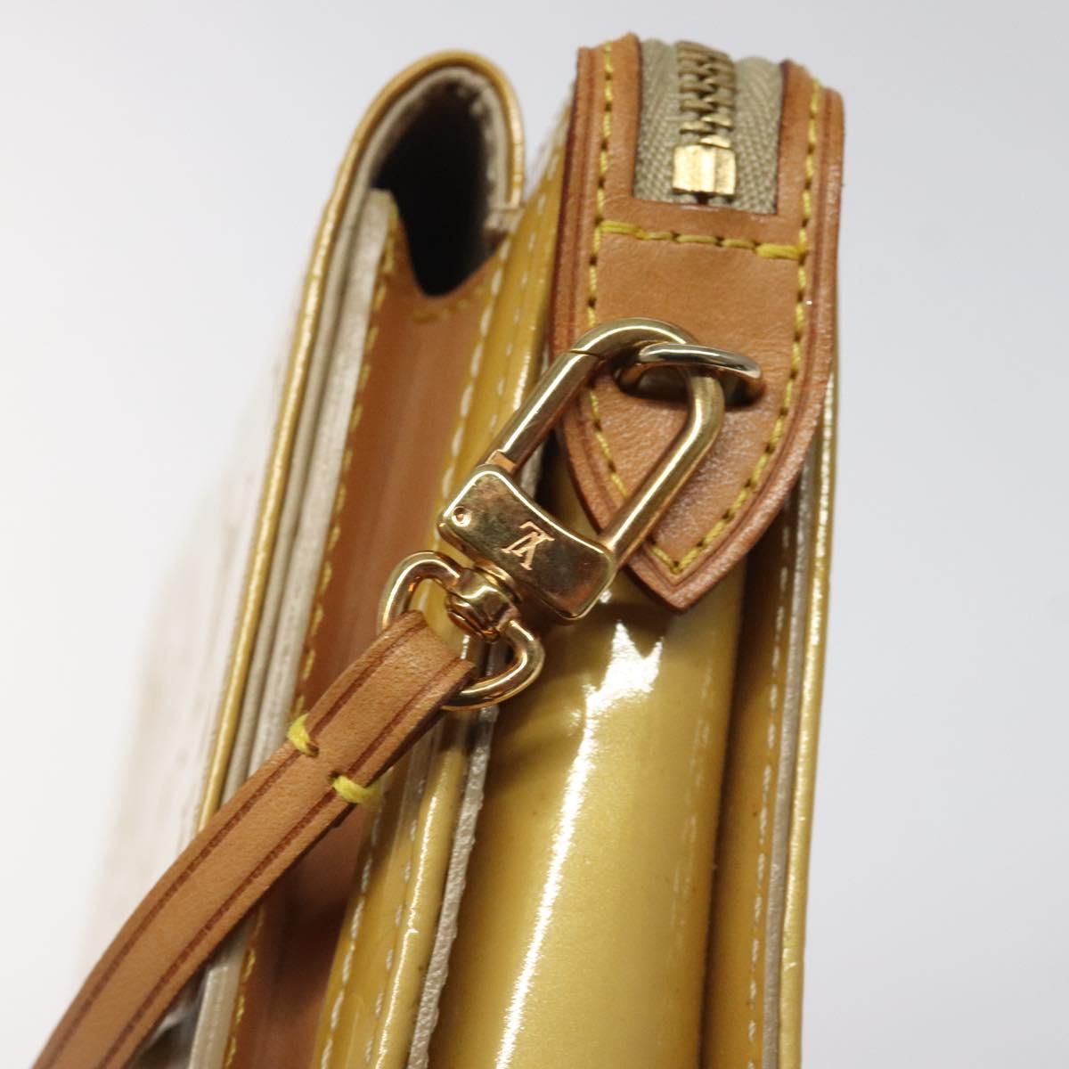 Louis Vuitton Vernis Motto Accessory Pouch Beige M 91136 Lv Auth