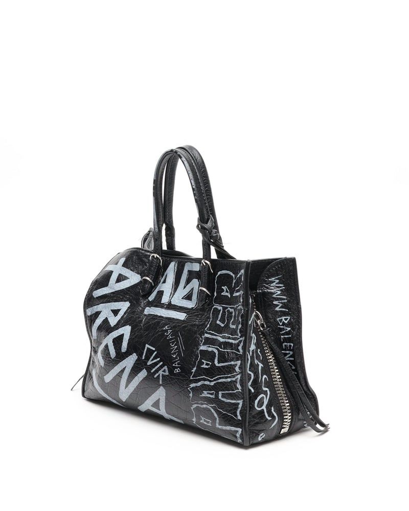 Balenciaga Papier Graffiti A6 Zip Around Bag