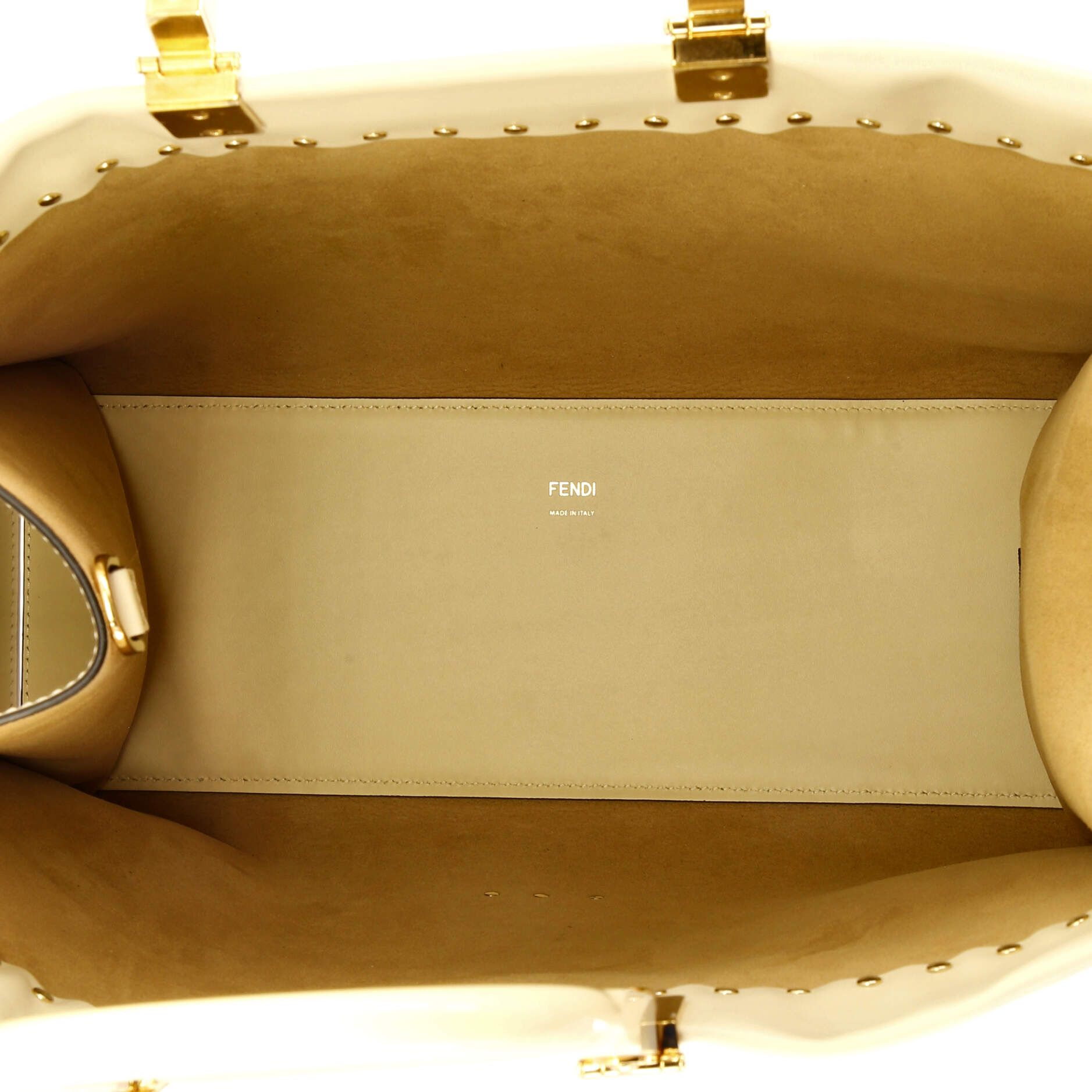 Fendi Sunshine Shopper Tote Studded Leather Medium