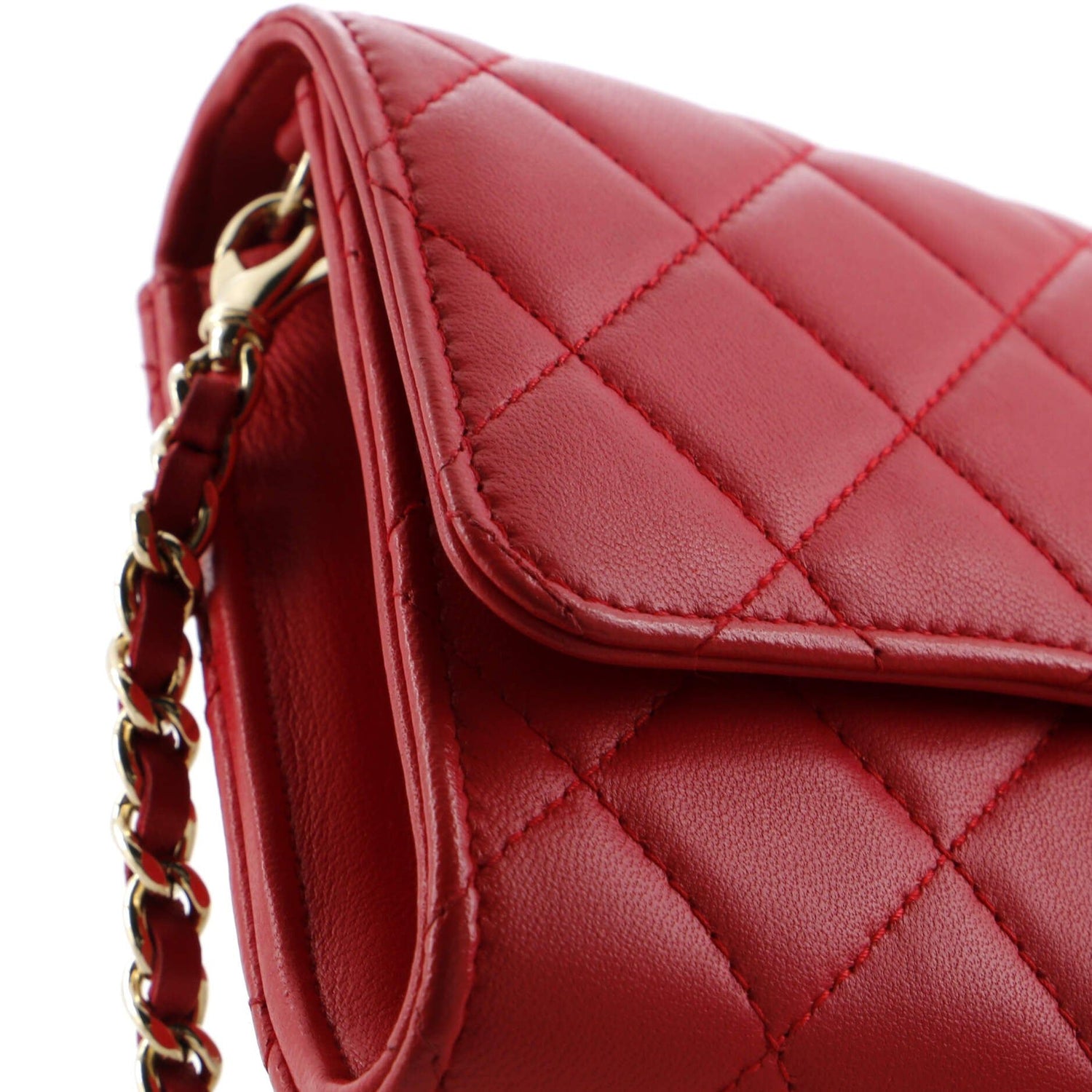 Chanel Wallet On Short Chain Quilted Lambskin
