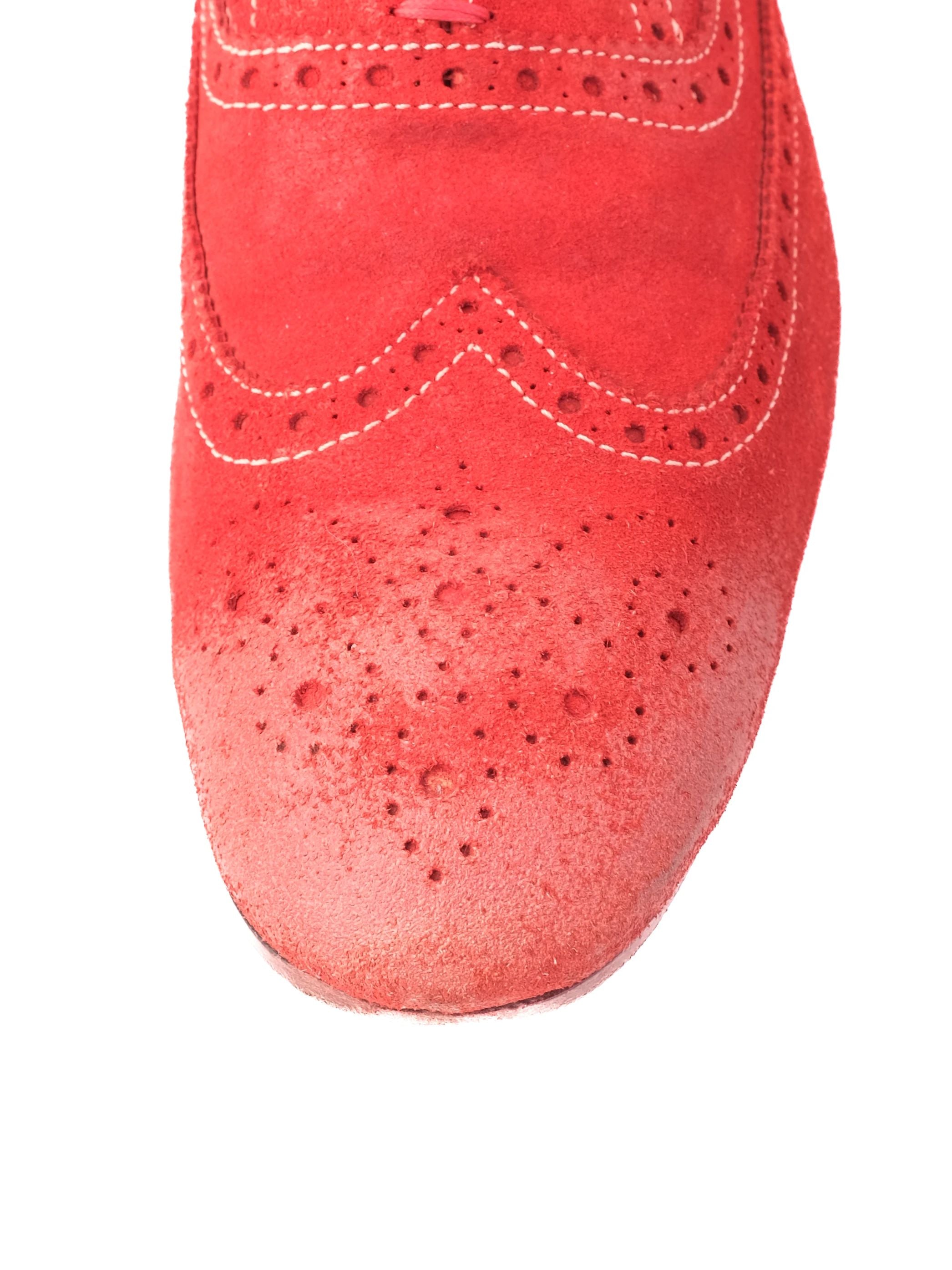 Excellent Paul Smith Red Leather Brogue Shoes Size 41