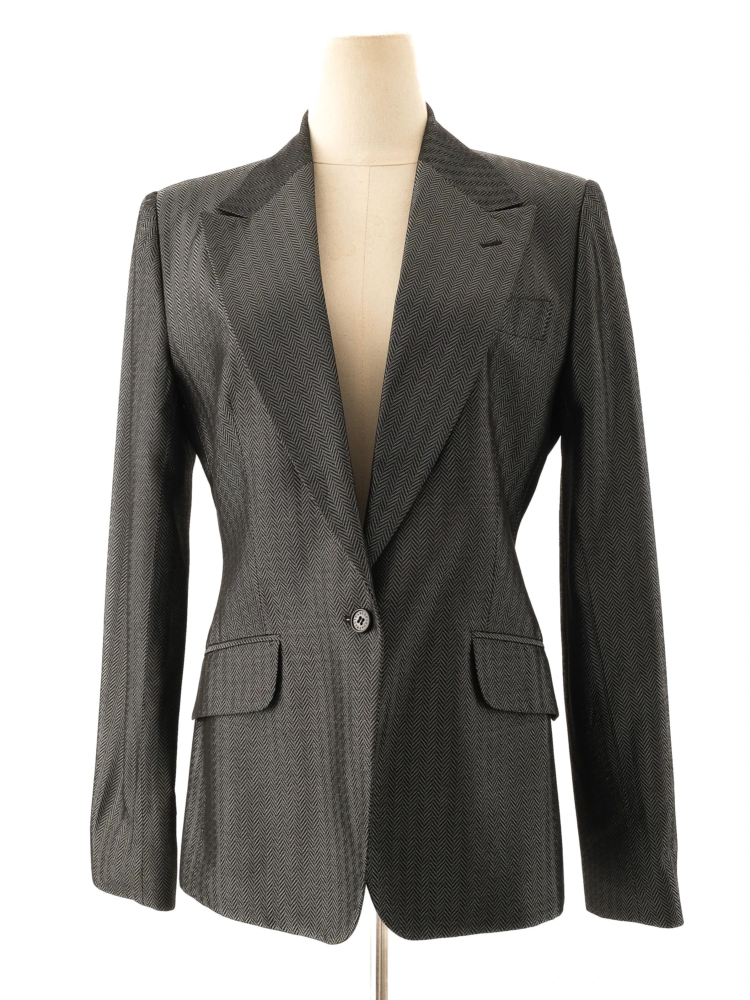 Excellent Carlo Pignatelli Gray Wool Blazer Size L Women&