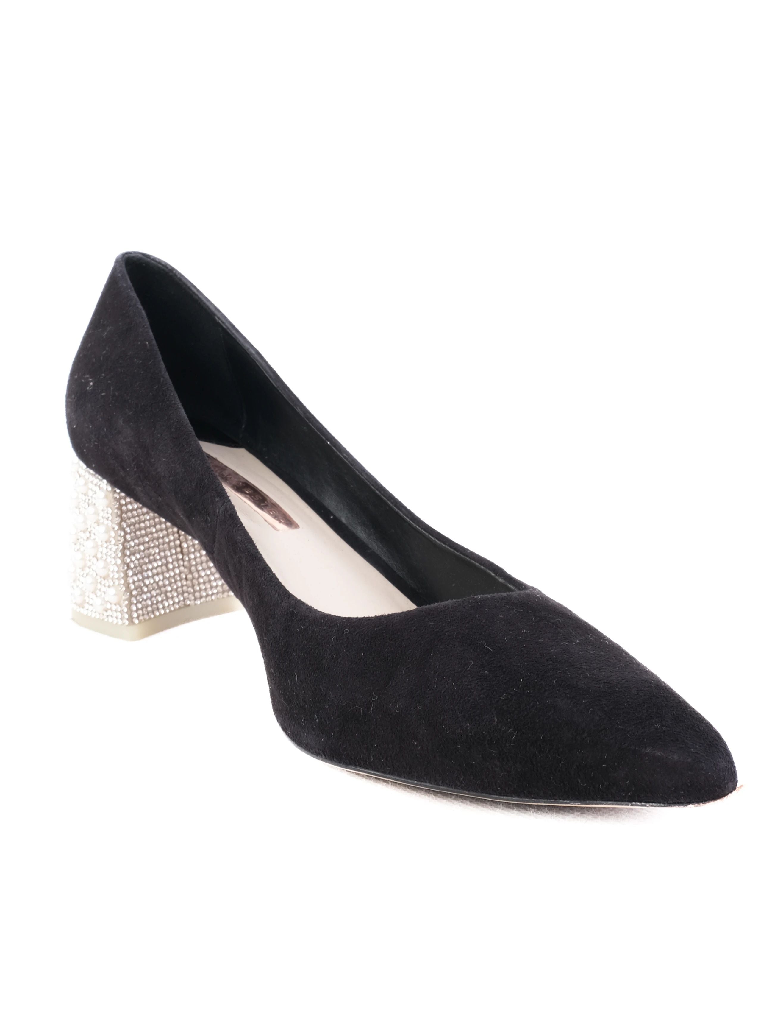 Excellent Sophia Webster Black Genuine Suede Heels Size 40