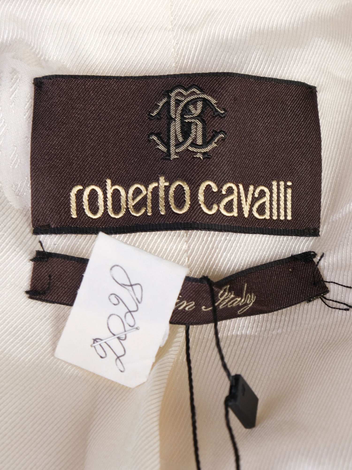 Excellent Roberto Cavalli White Wool Sleeveless Blazer with Black Trim